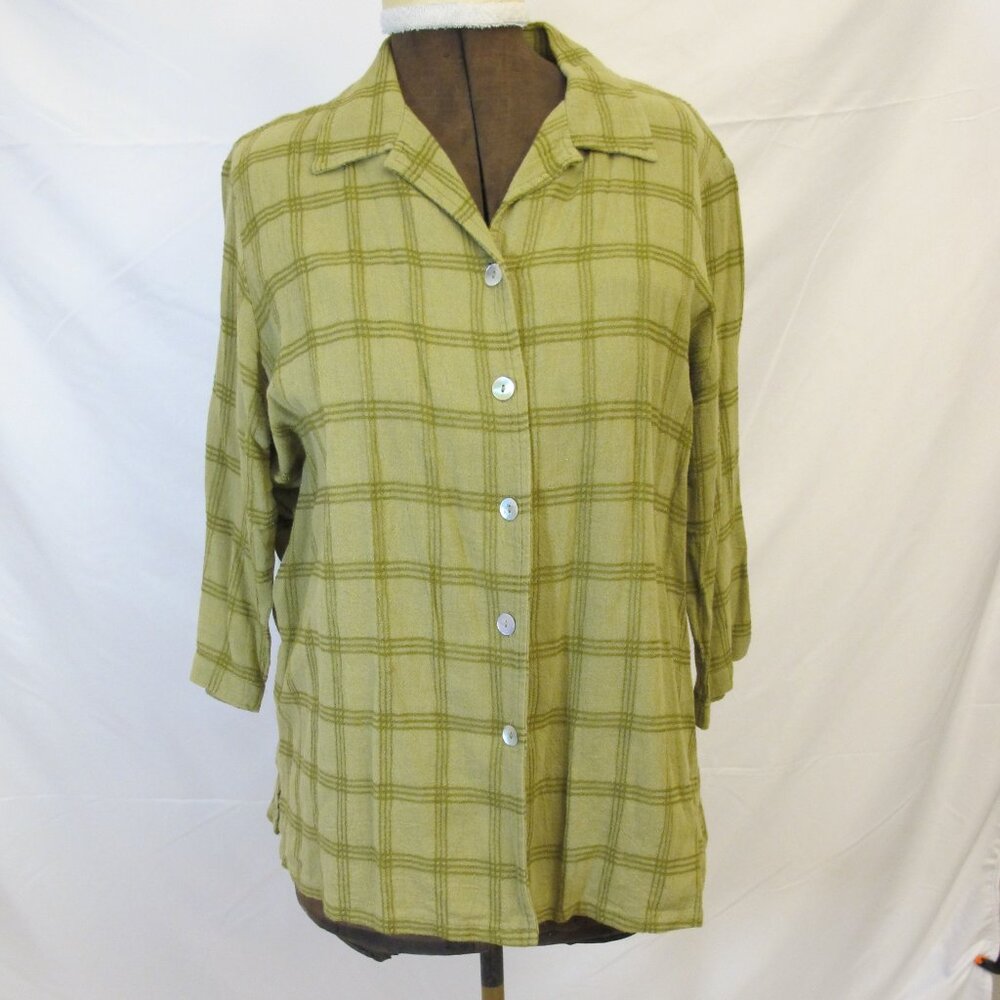 St. Germain Olive Green Windowpane Matched Set To… - image 1